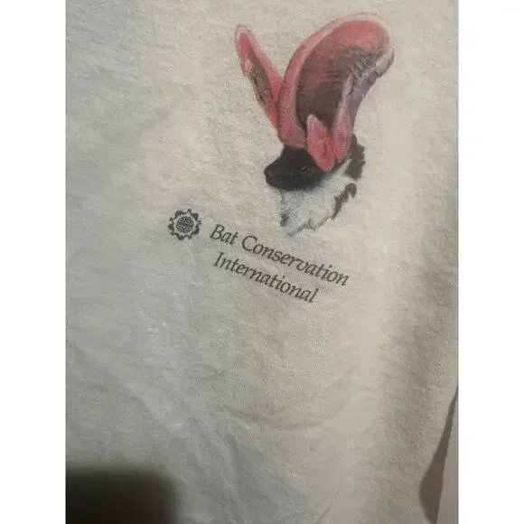 Vintage 90s Bat Conservation International Euderma Spotted Bat RARE Size Large - Picture 4 of 6